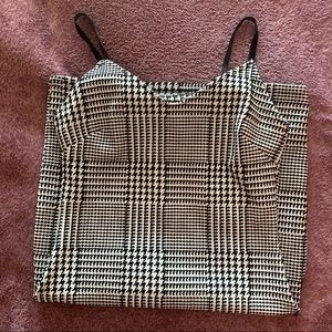 b&w houndstooth print mini dress